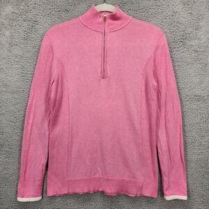 Alashan Pink Cotton‎ Cashmere Blend Quarter Zip Sweater Women's Size Small